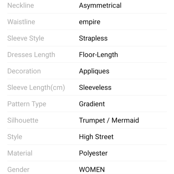 White, Assymmetrical Neck, Sleeveless,Strapless,Gradient Sequined Merma… - Picture 14 of 16